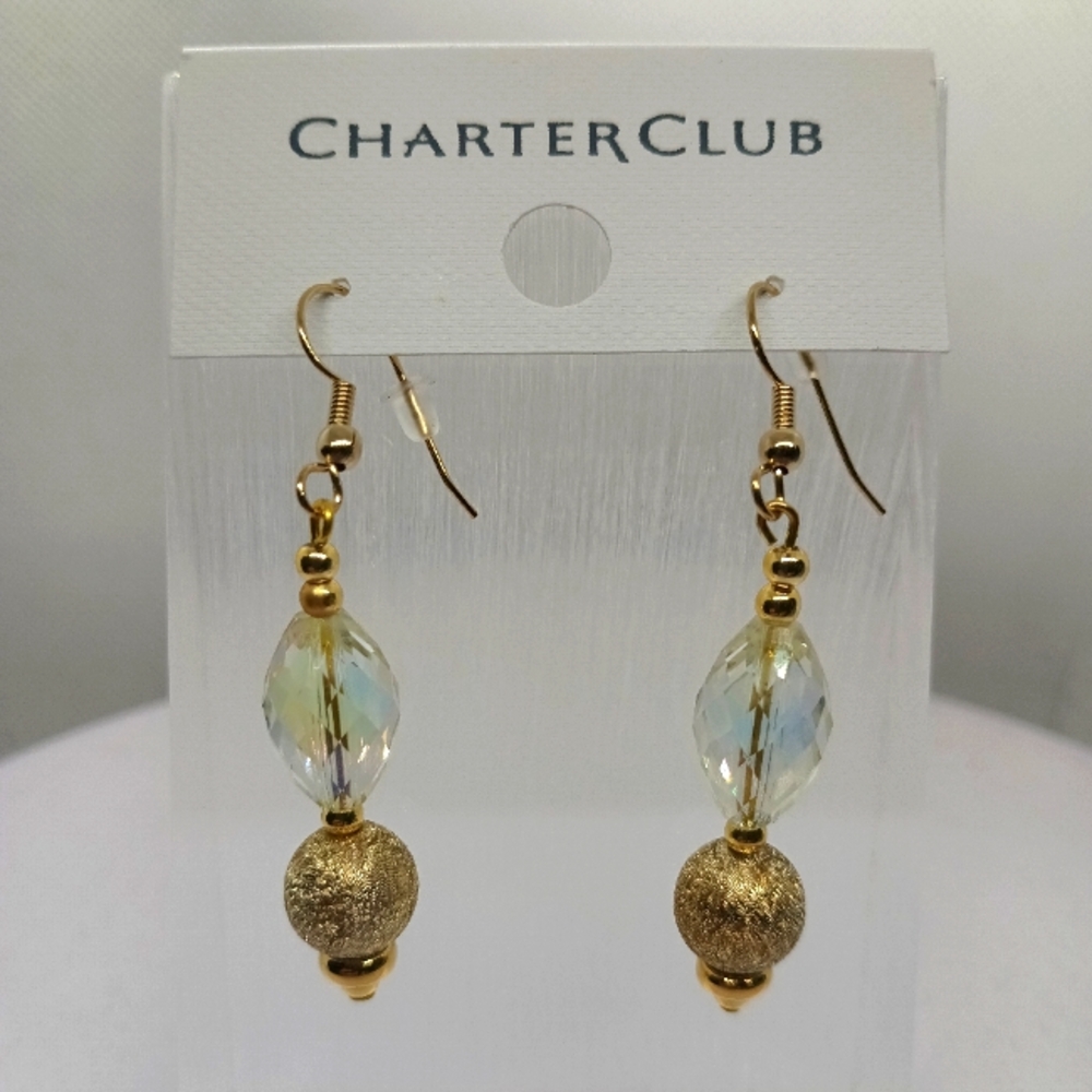 Charter Club Gold Tone Beaded Earrings